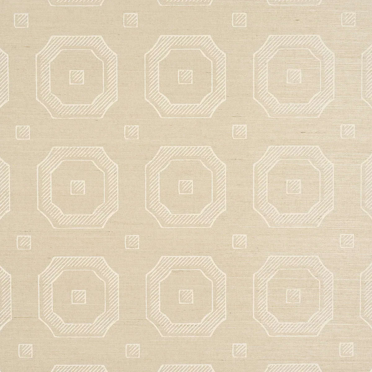 BEVELED FRAME SISAL OYSTER Schumacher Wallpaper wallpaper - SKU 5016731