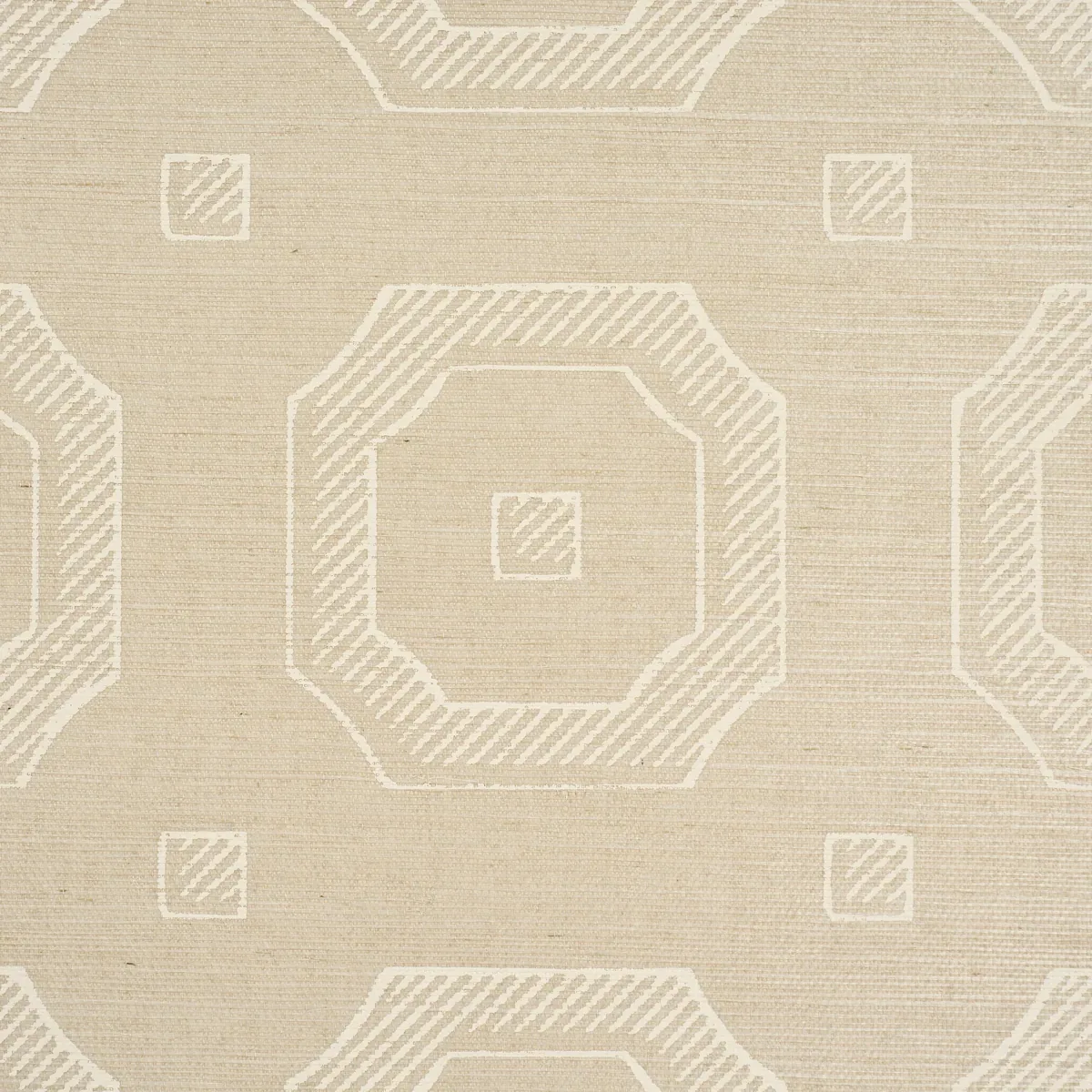 BEVELED FRAME SISAL OYSTER Schumacher Wallpaper wallpaper - SKU 5016731
