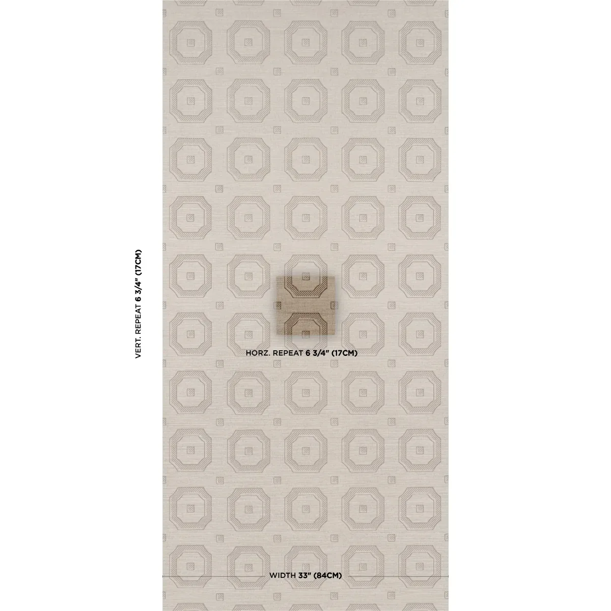 BEVELED FRAME SISAL SEPIA Schumacher Wallpaper wallpaper - SKU 5016732