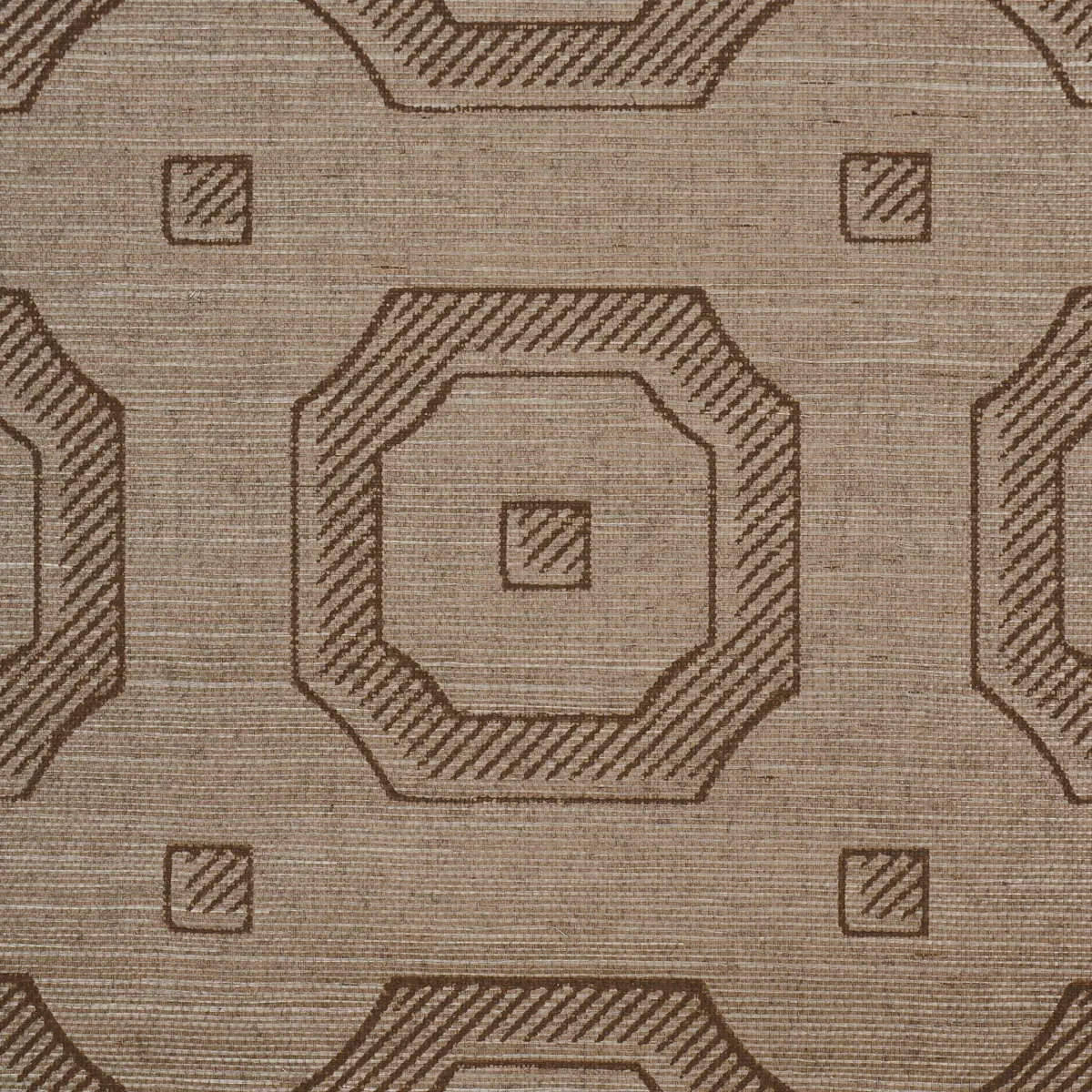 BEVELED FRAME SISAL SEPIA Schumacher Wallpaper wallpaper - SKU 5016732