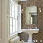 BEVELED FRAME SISAL SEPIA Schumacher Wallpaper wallpaper - SKU 5016732