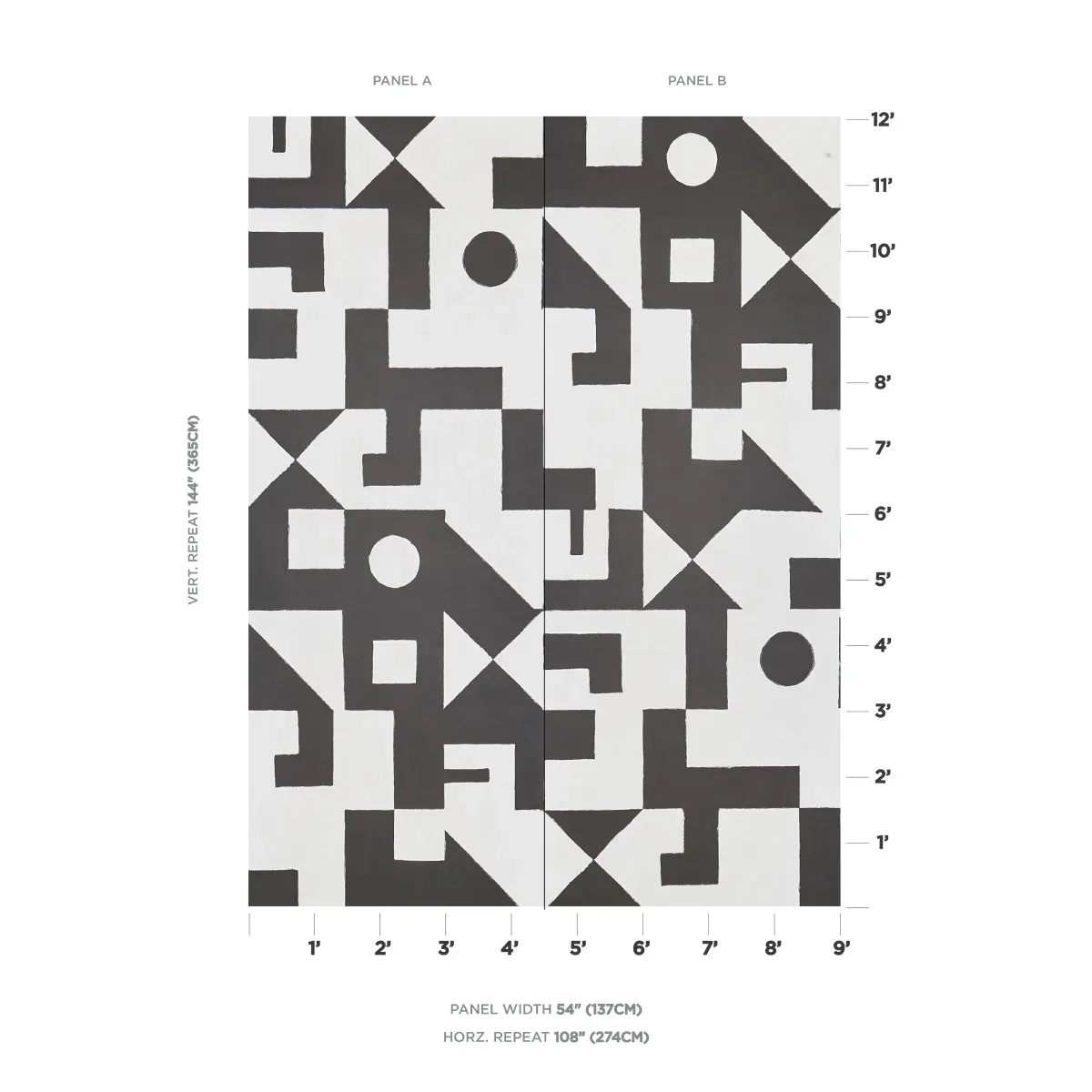 BINARY PANEL SET BLACK Schumacher Wallpaper wallpaper - SKU 5009690
