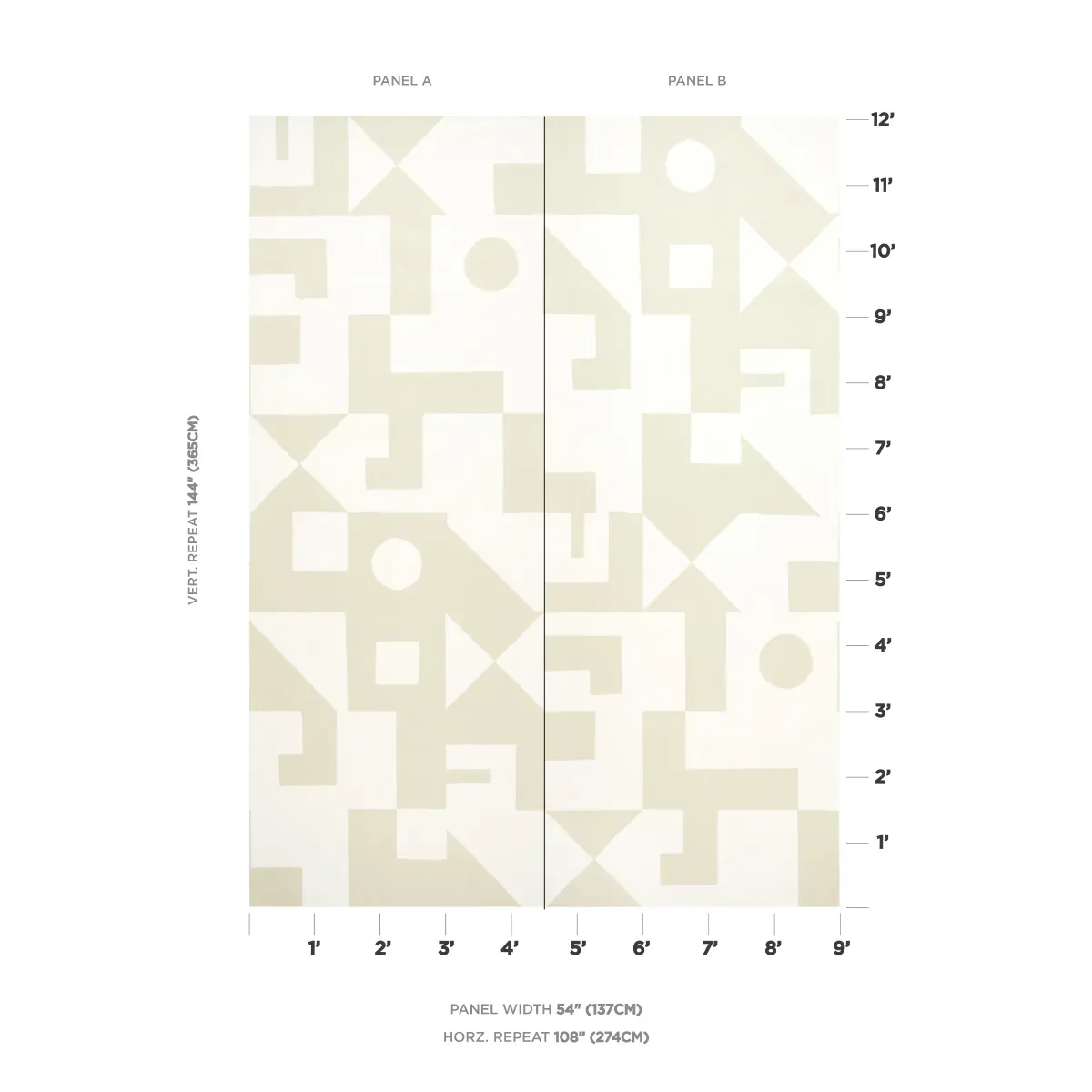 BINARY PANEL SET NATURAL Schumacher Wallpaper wallpaper - SKU 5009693