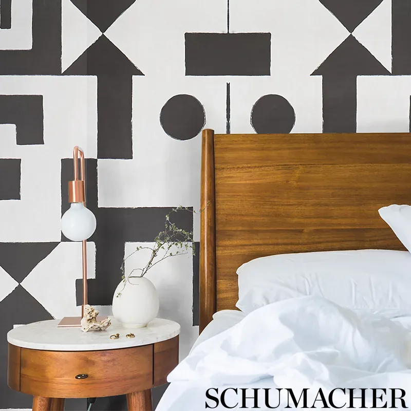 BINARY PANEL SET SILVER Schumacher Wallpaper wallpaper - SKU 5009691