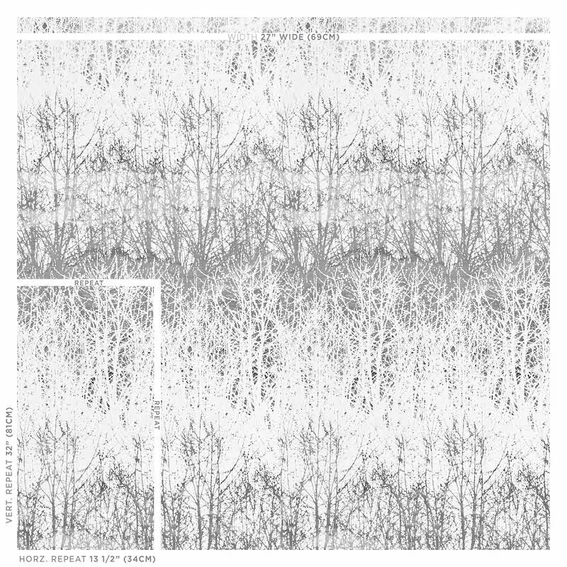 BIRCHES SILVER Schumacher Wallpaper wallpaper - SKU 2707244