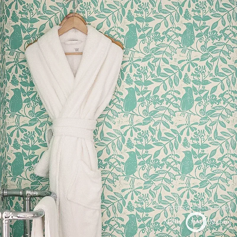 Bird & Bee SEAGLASS Schumacher Wallpaper wallpaper - SKU 5011192