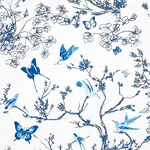 BIRDS & BUTTERFLIES PORCELAIN Schumacher Wallpaper wallpaper - SKU 2704421