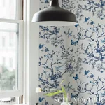 BIRDS & BUTTERFLIES PORCELAIN Schumacher Wallpaper wallpaper - SKU 2704421