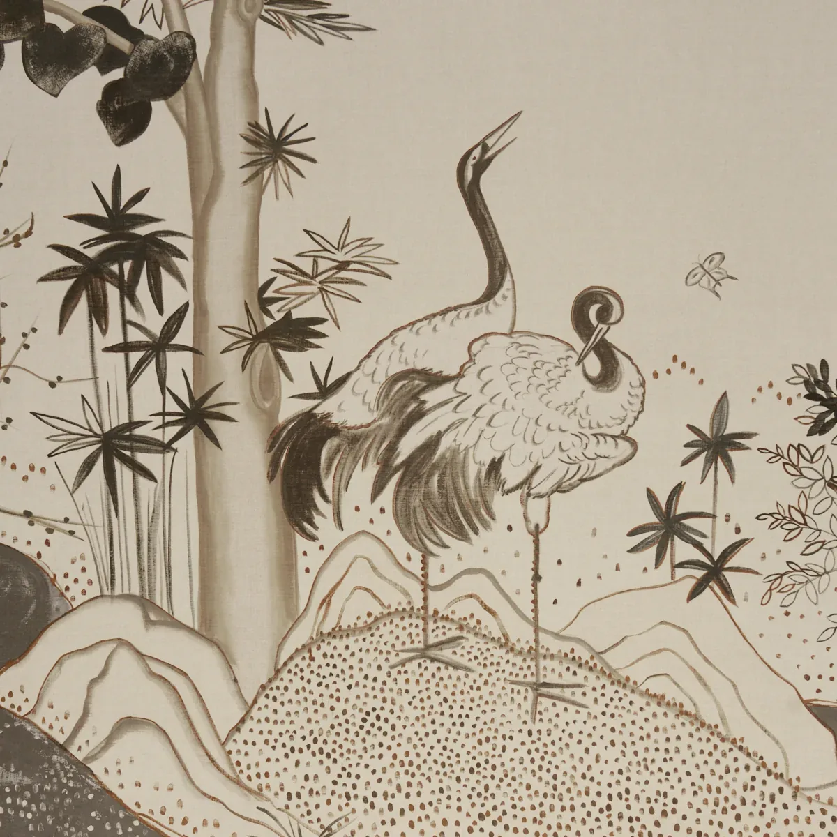 Birdsong 3 Panel Set CARBON Schumacher Wallpaper wallpaper - SKU 5017110