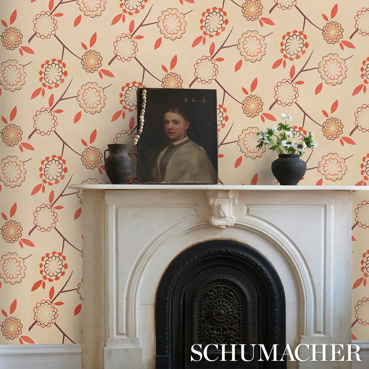 BIRDTREE COCKATOO RED Schumacher Wallpaper wallpaper - SKU 5014990