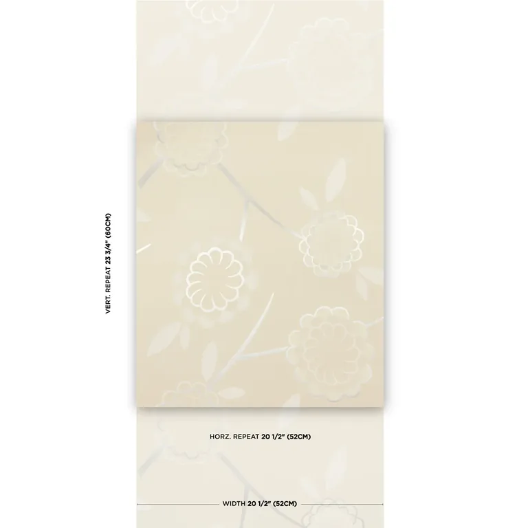 Schumacher BIRDTREE wallpaper, color SILVER, SKU 5014991
