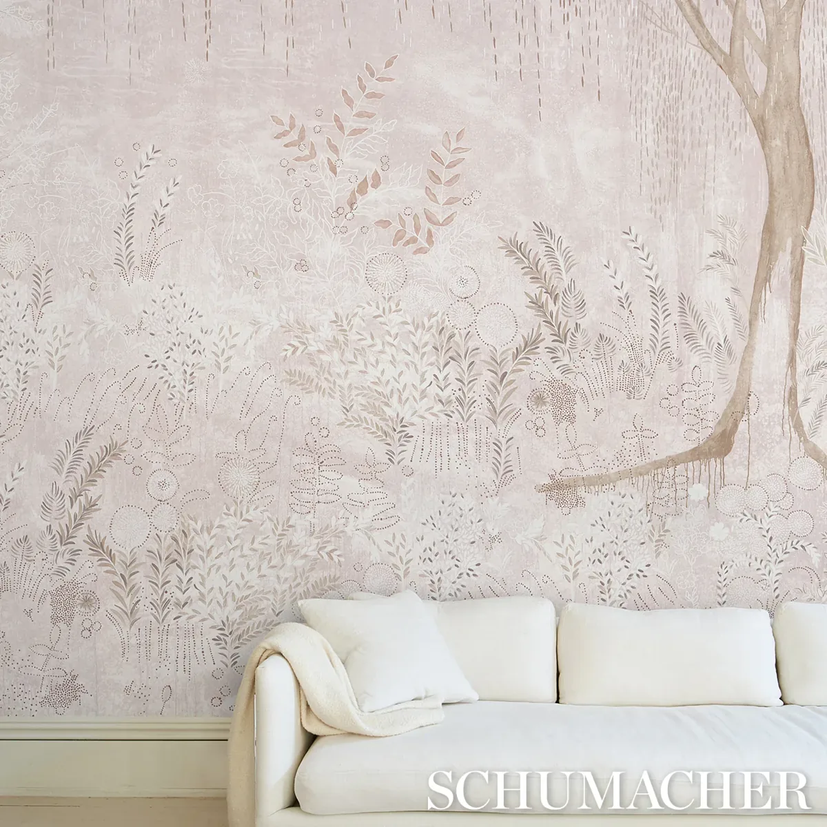 BISOU PANEL SET - BLUSH Schumacher Wallpaper | Wallpaper Twi BISOU PANEL SET BLUSH Schumacher Wallpaper wallpaper - SKU 5010933