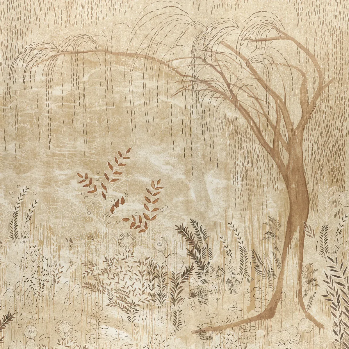 BISOU PANEL SET - GOLD Schumacher Wallpaper | Wallpaper Twin BISOU PANEL SET GOLD Schumacher Wallpaper wallpaper - SKU 5010932