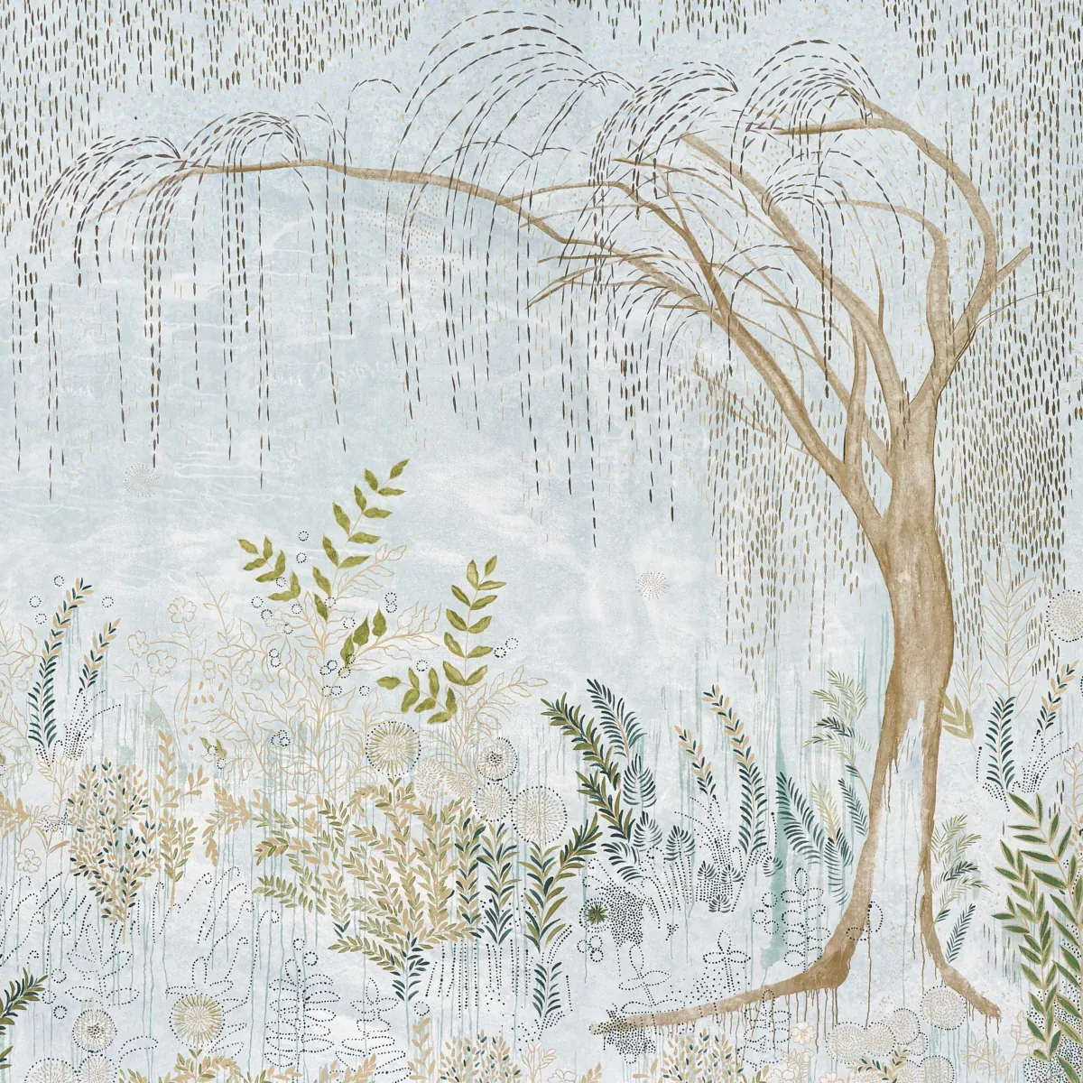 Schumacher BISOU PANEL SET - MINERAL Wallpaper | Buy Online Schumacher BISOU PANEL SET wallpaper, color MINERAL, SKU 5010930