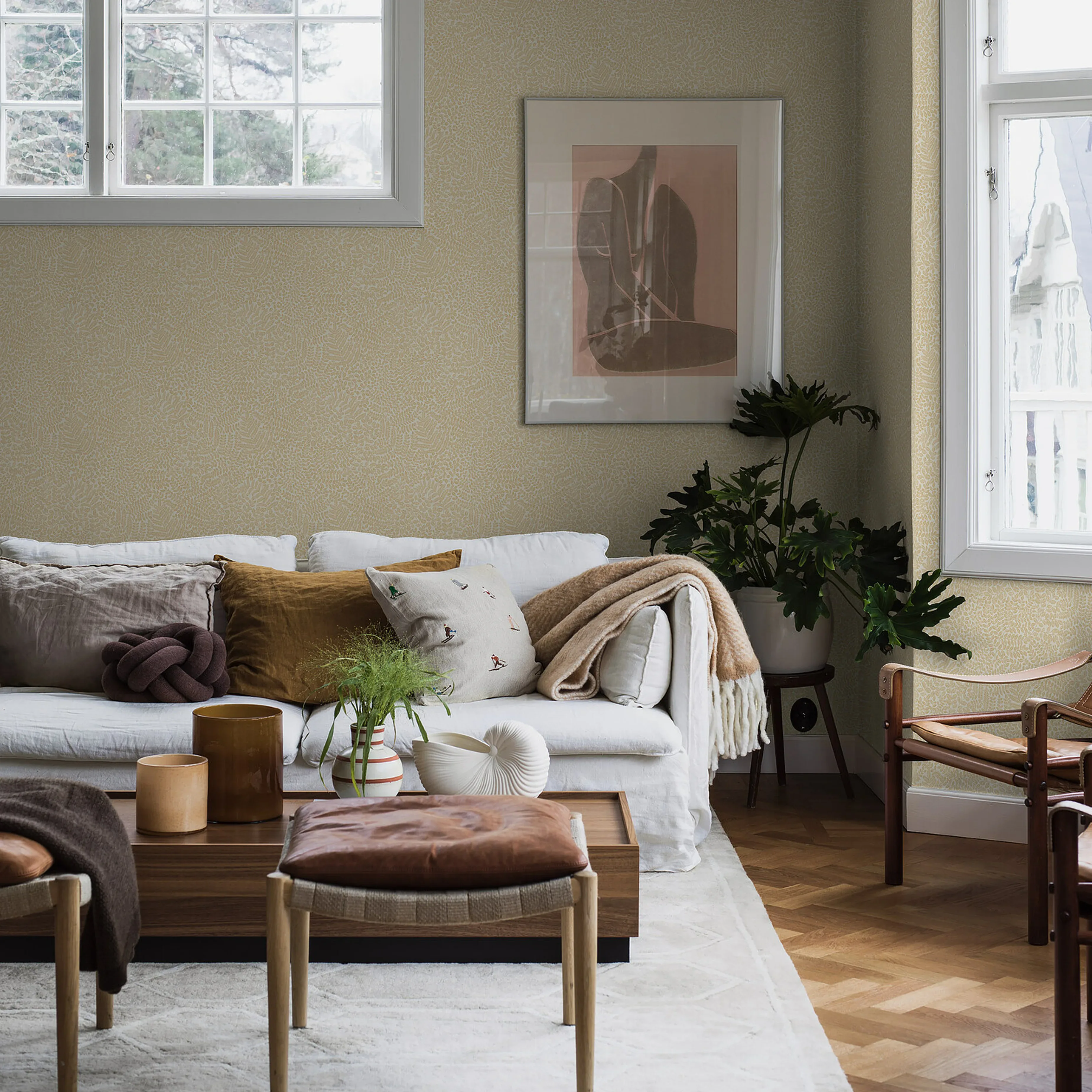 BLADVERK - SAND Schumacher Wallpaper | Wallpaper Twins BLADVERK SAND Schumacher Wallpaper wallpaper - SKU 2019