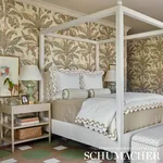 BLAIR HOUSE PALM VANILLA & AQUA Schumacher Wallpaper wallpaper - SKU 5004060