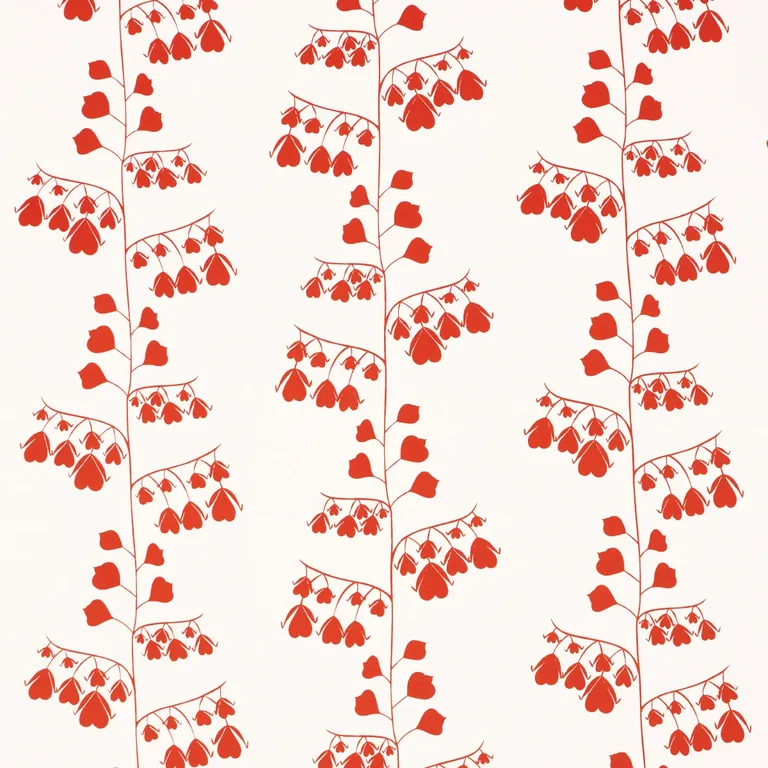 Schumacher BLEEDING HEARTS wallpaper, color RED, SKU 5015861