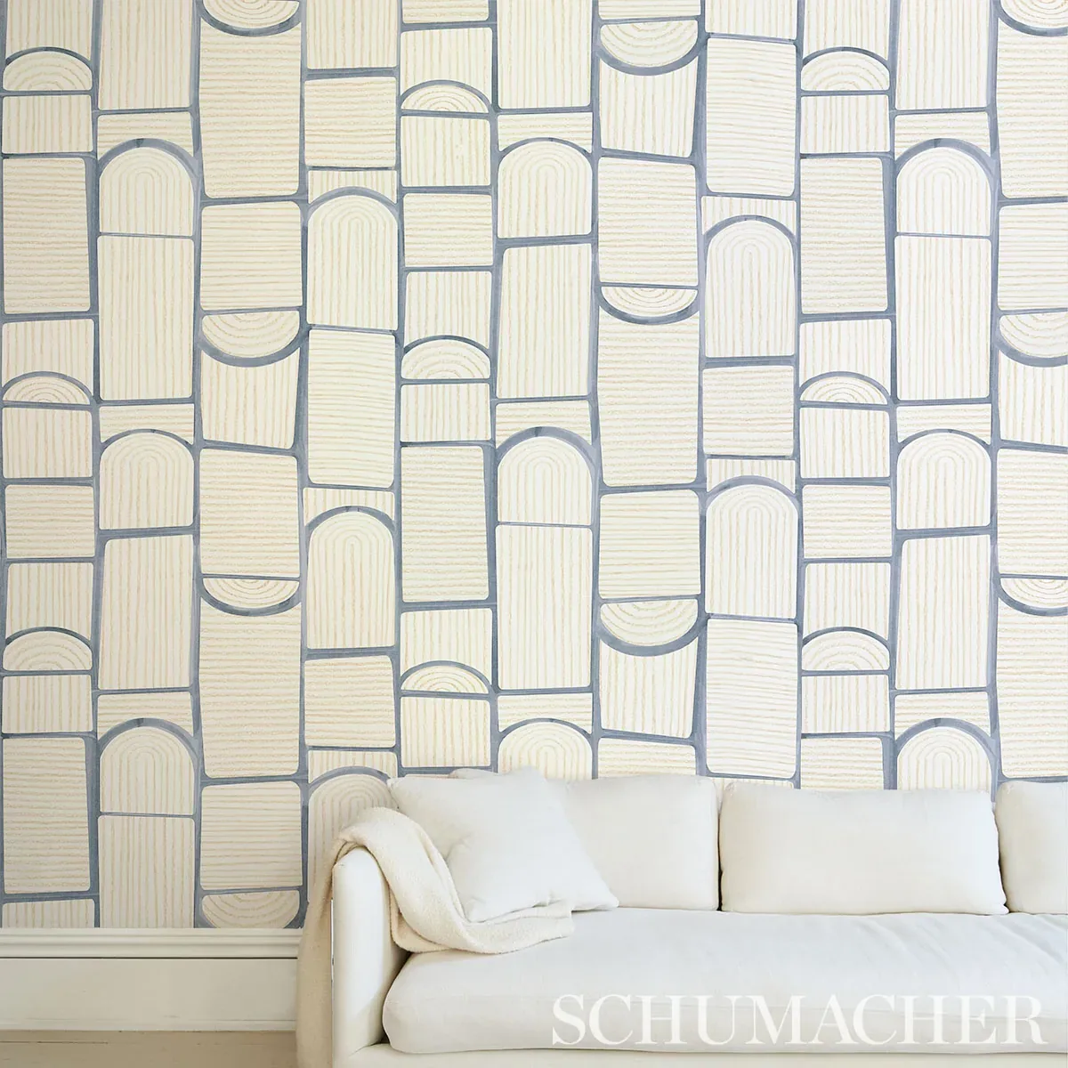 BLOOMSBURY - SLATE Schumacher Wallpaper | Wallpaper Twins BLOOMSBURY SLATE Schumacher Wallpaper wallpaper - SKU 5013682