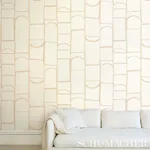 BLOOMSBURY WARM WHITE Schumacher Wallpaper wallpaper - SKU 5013681