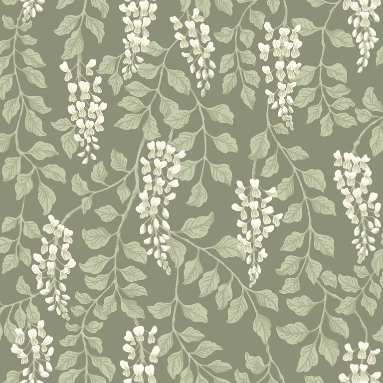 Schumacher BLÅREGN wallpaper, color SAGE, SKU 5710