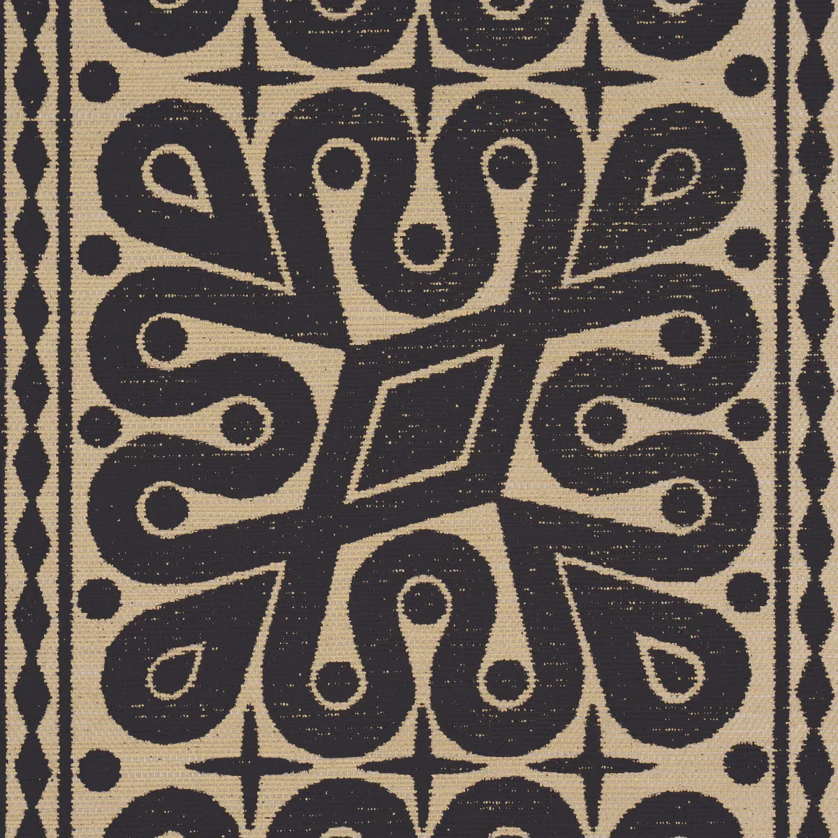 Borneo Grasscloth BLACK Schumacher Wallpaper wallpaper - SKU 5015412