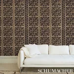 Borneo Grasscloth BLACK Schumacher Wallpaper wallpaper - SKU 5015412