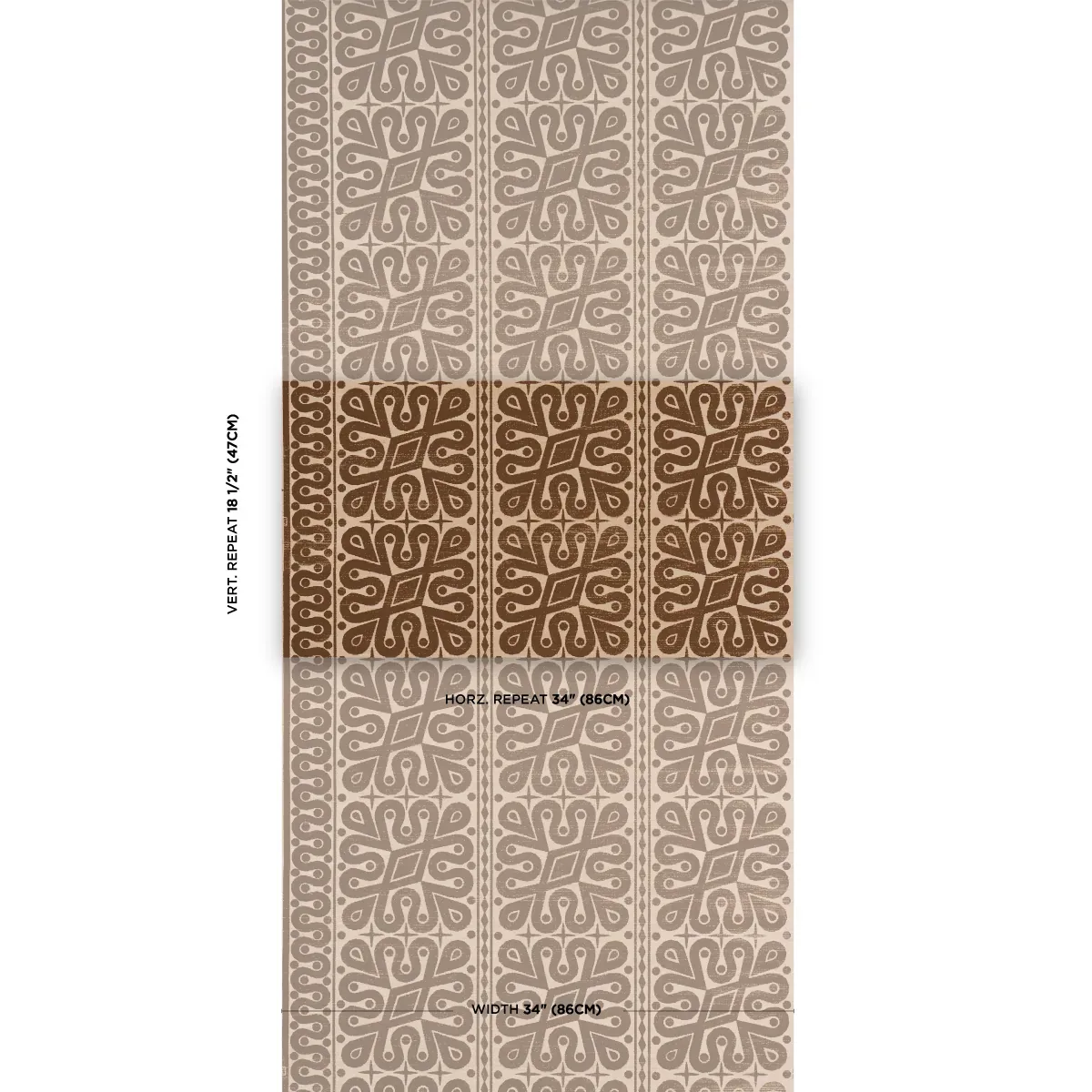 Borneo Grasscloth BROWN Schumacher Wallpaper wallpaper - SKU 5015410
