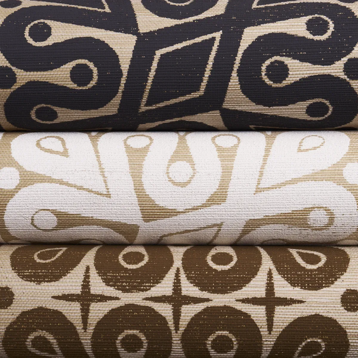 Borneo Grasscloth WHITE Schumacher Wallpaper wallpaper - SKU 5015411