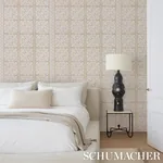 Borneo Grasscloth WHITE Schumacher Wallpaper wallpaper - SKU 5015411