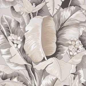 Schumacher BOTANICO METALLIC wallpaper, color PLATINUM, SKU 5013860