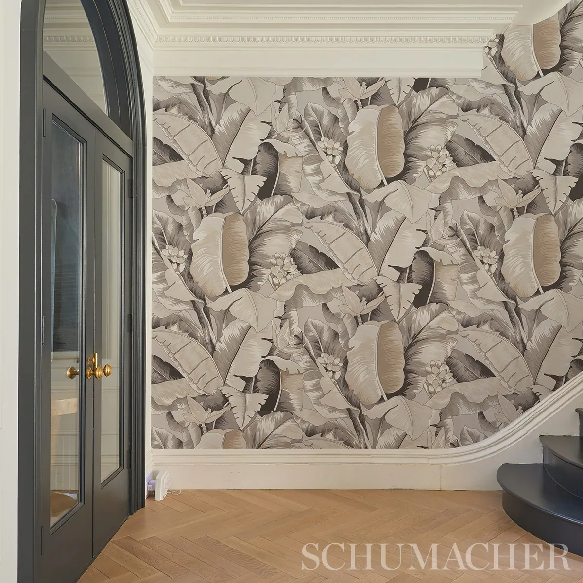 BOTANICO METALLIC PLATINUM Schumacher Wallpaper wallpaper - SKU 5013860