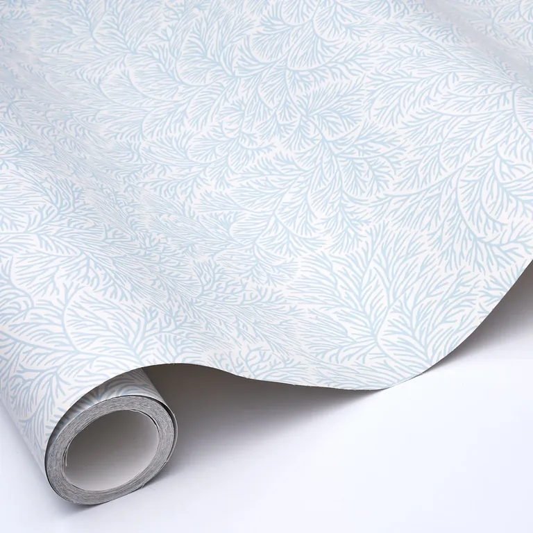 Schumacher BOUGAINVILLEA wallpaper, color CHINA BLUE, SKU 5014330