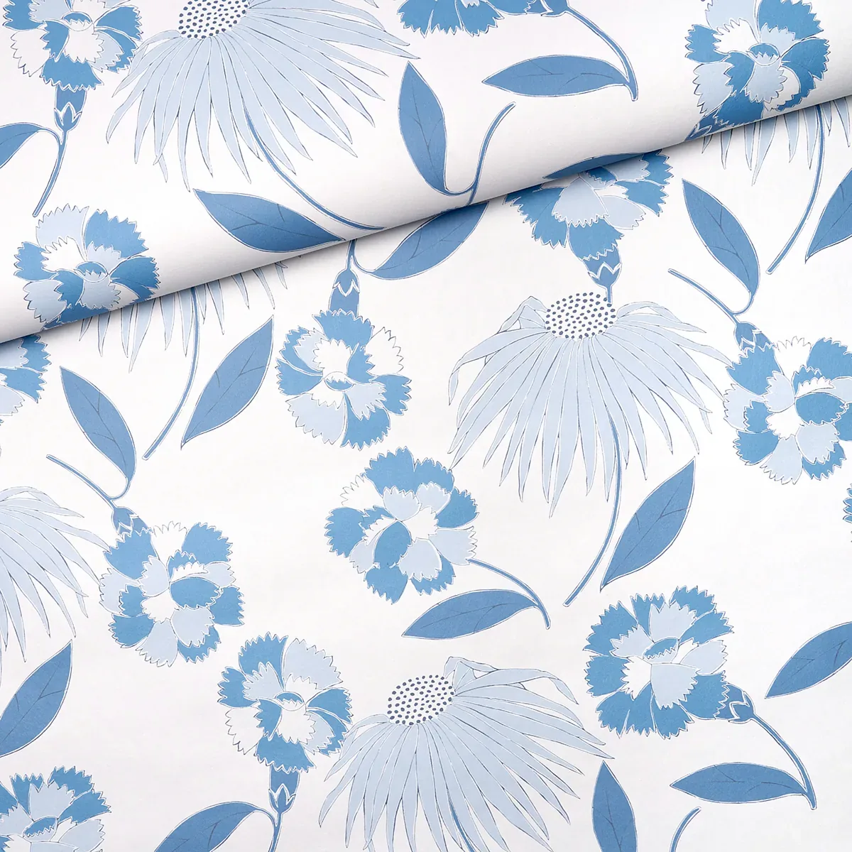 BOUQUET TOSS AFTERNOON BLUE Schumacher Wallpaper wallpaper - SKU 5013841