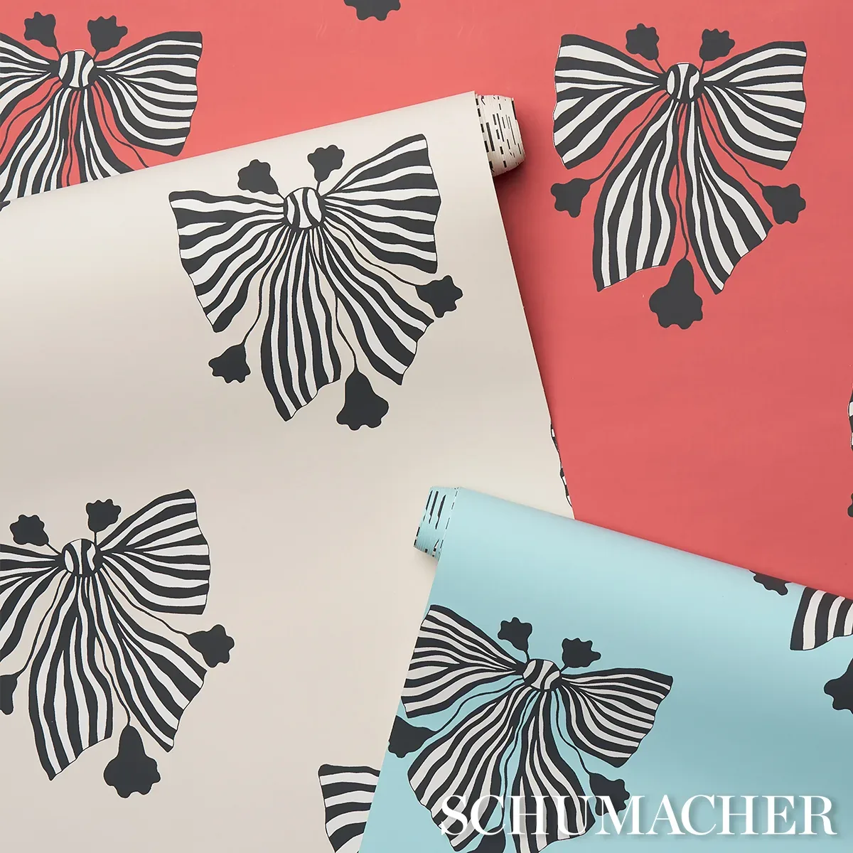 BOW-WOW-WOW - RED Schumacher Wallpaper | Wallpaper Twins BOW-WOW-WOW RED Schumacher Wallpaper wallpaper - SKU 5015471
