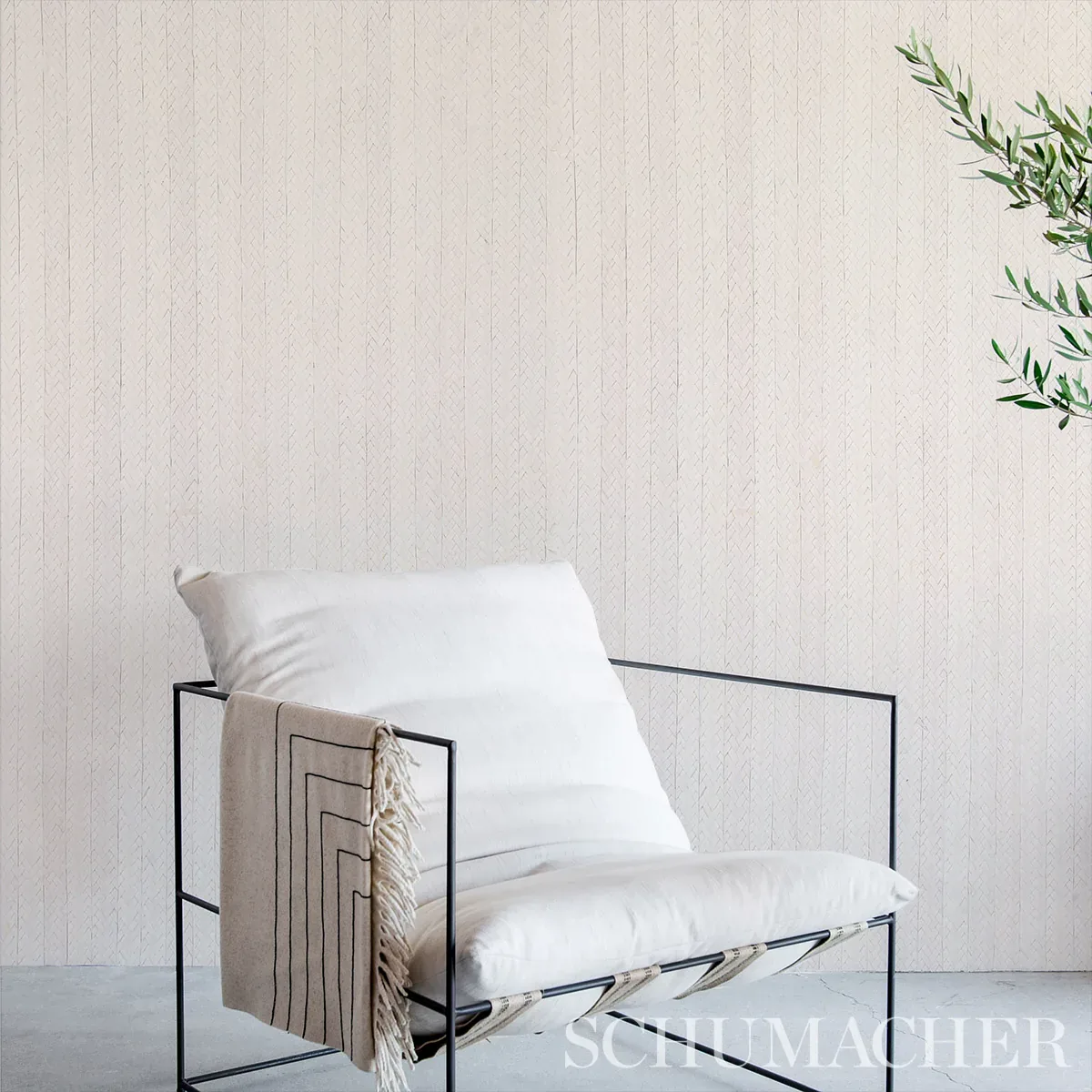 BRAIDED BURI IVORY Schumacher Wallpaper wallpaper - SKU 5010191