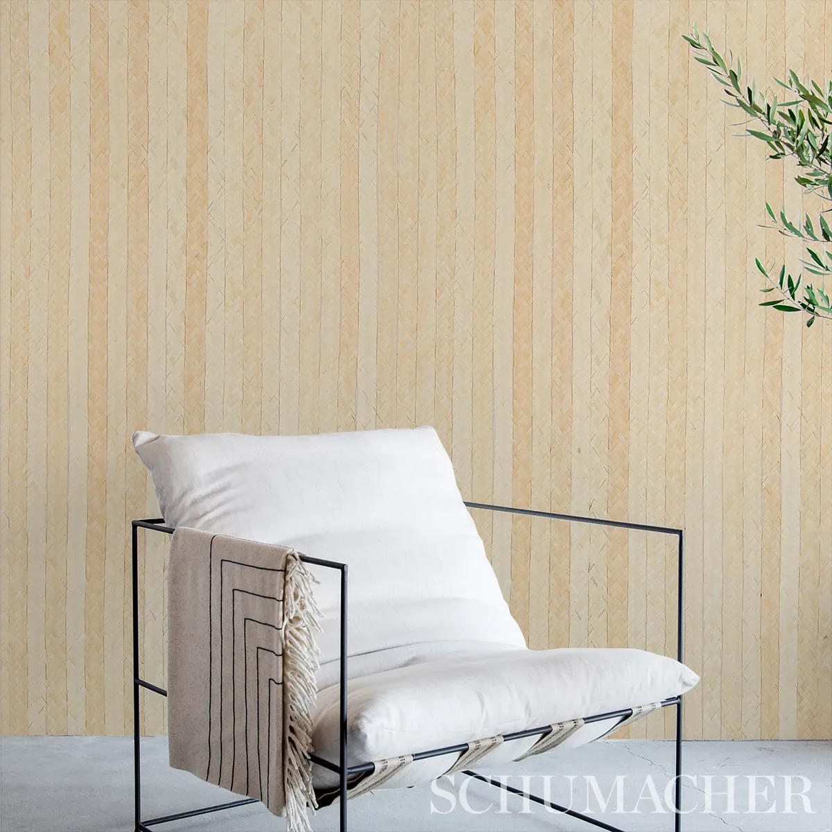 BRAIDED BURI NATURAL Schumacher Wallpaper wallpaper - SKU 5010190