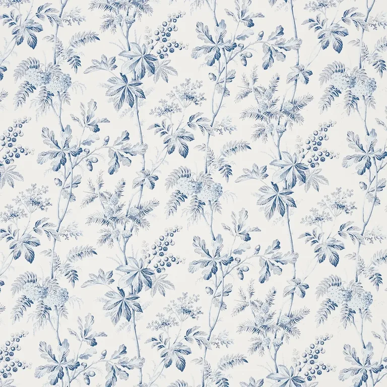 Schumacher BRANTWOOD VINE wallpaper, color PORCELAIN, SKU 5016351