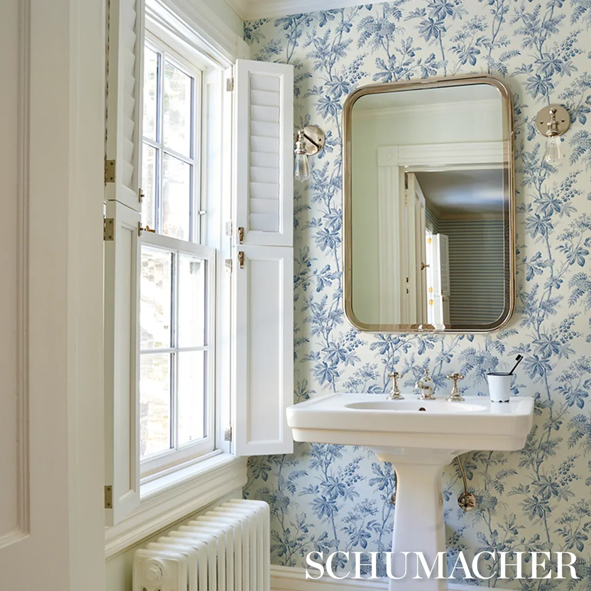 BRANTWOOD VINE PORCELAIN Schumacher Wallpaper wallpaper - SKU 5016351