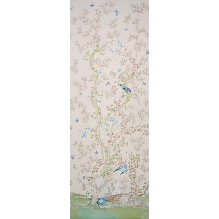 Schumacher BRIGHTON PAVILION PANEL wallpaper, color ALABASTER, SKU 5007746