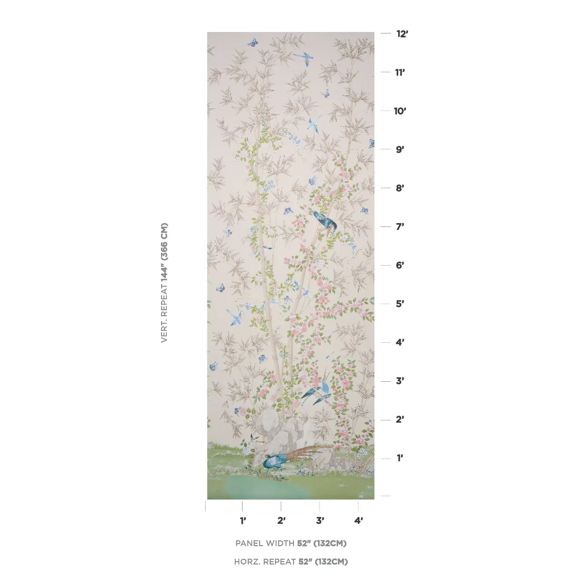 BRIGHTON PAVILION PANEL ALABASTER Schumacher Wallpaper wallpaper - SKU 5007746