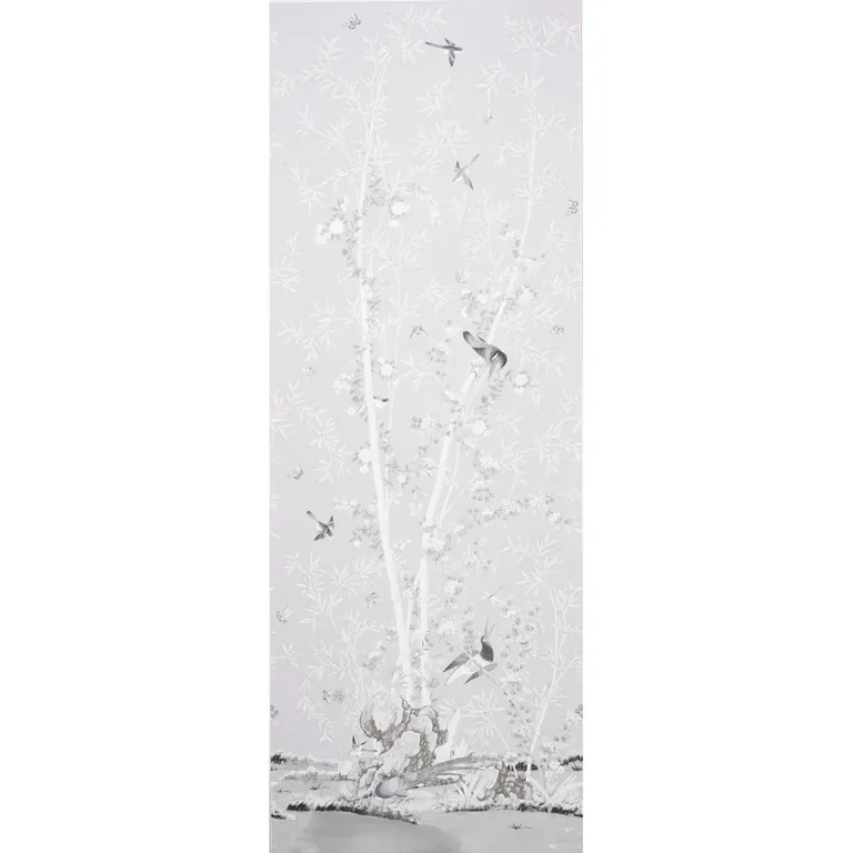 Schumacher BRIGHTON PAVILION PANEL wallpaper, color BLACK & WHITE, SKU 5007742