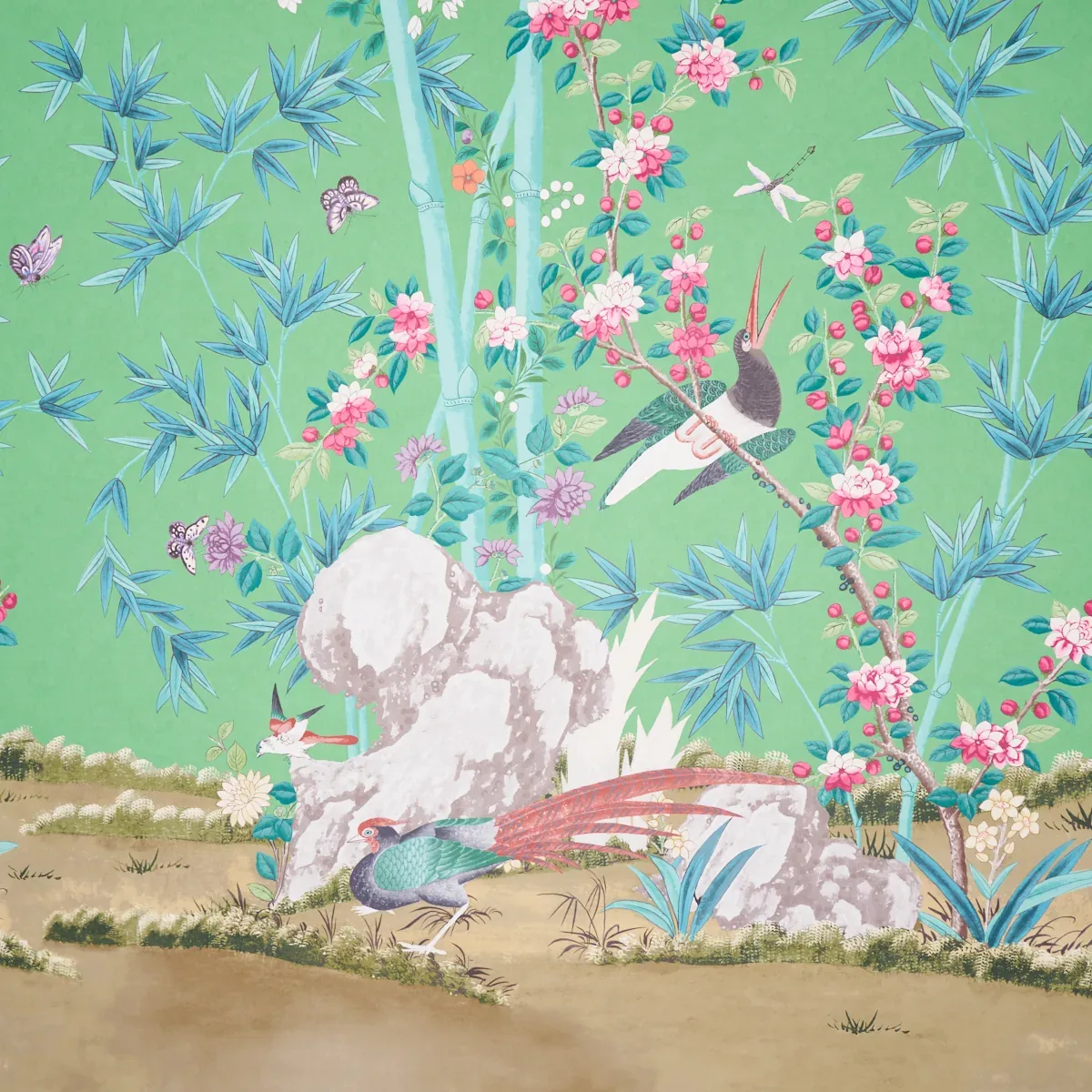 BRIGHTON PAVILION PANEL EMERALD Schumacher Wallpaper wallpaper - SKU 5007743