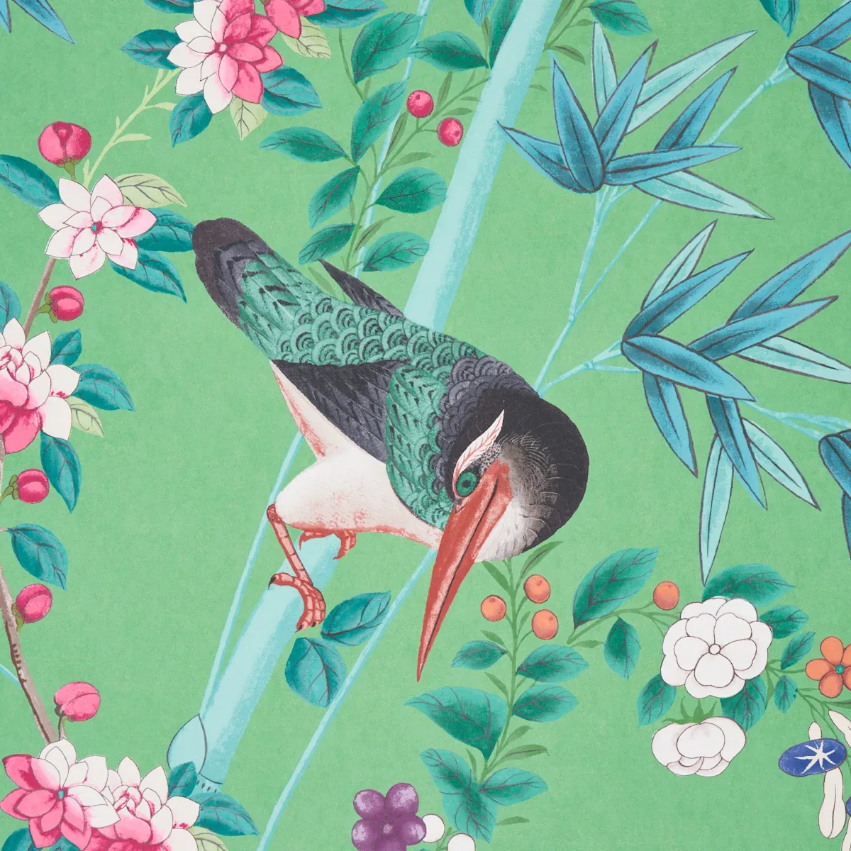 BRIGHTON PAVILION PANEL EMERALD Schumacher Wallpaper wallpaper - SKU 5007743