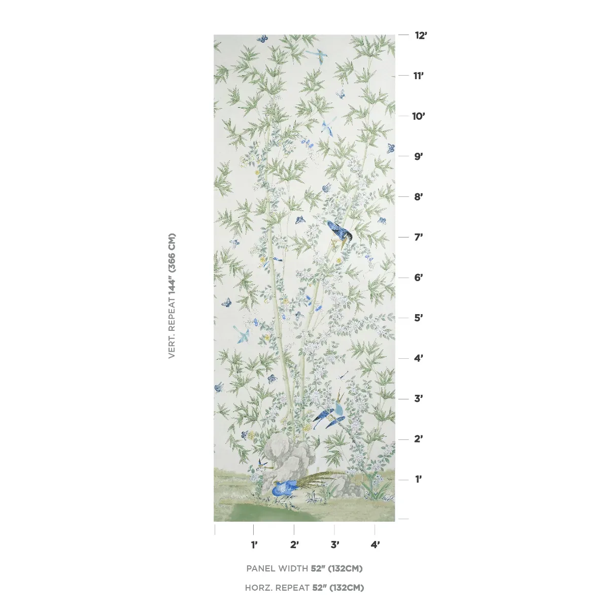 BRIGHTON PAVILION PANEL GREEN Schumacher Wallpaper wallpaper - SKU 5007745