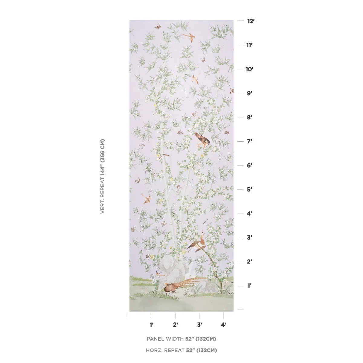 BRIGHTON PAVILION PANEL LILAC Schumacher Wallpaper wallpaper - SKU 5007748