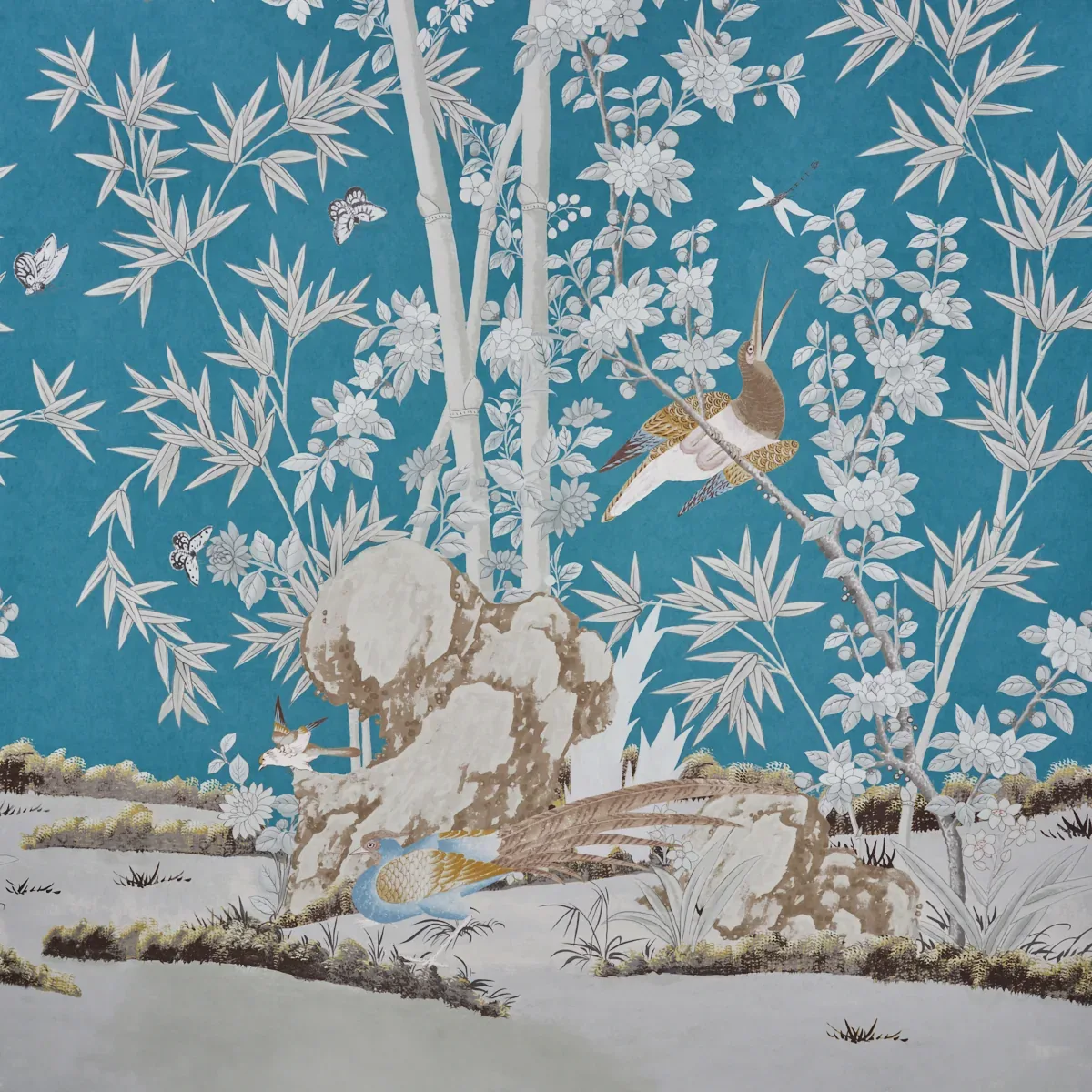 BRIGHTON PAVILION PANEL PEACOCK Schumacher Wallpaper wallpaper - SKU 5007741