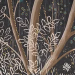 Schumacher BRINDILLE GOLDEN ACCENTED PANEL SET - CARBON Wallpaper | Buy Online Schumacher BRINDILLE GOLDEN ACCENTED PANEL SET wallpaper, color CARBON, SKU 5010921