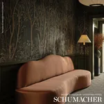 Schumacher BRINDILLE GOLDEN ACCENTED PANEL SET - CARBON Wallpaper | Buy Online Schumacher BRINDILLE GOLDEN ACCENTED PANEL SET wallpaper, color CARBON, SKU 5010921