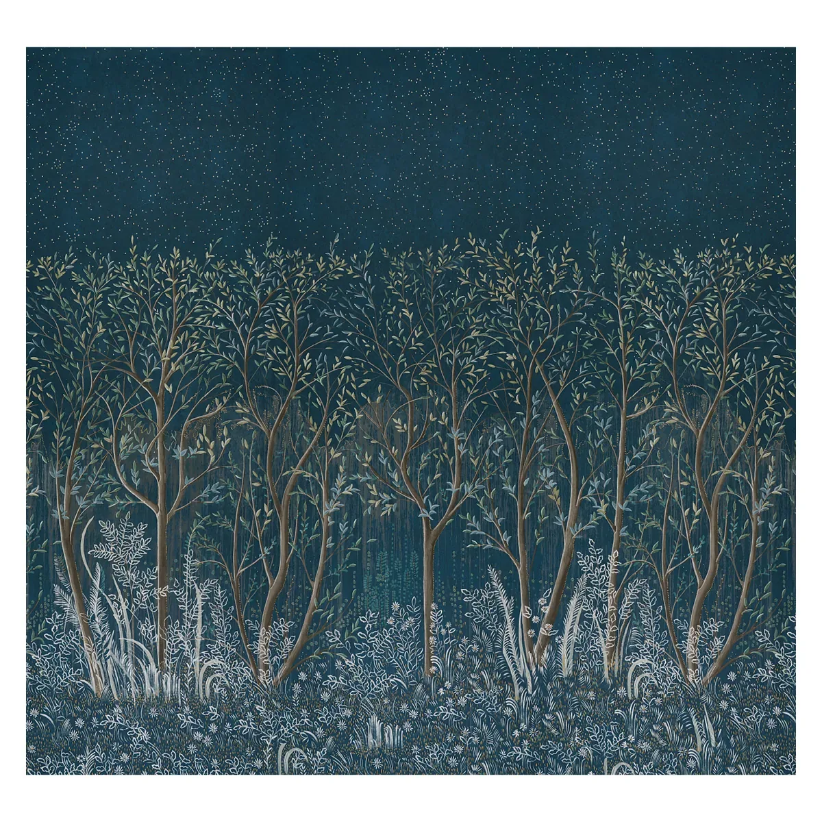 wallpapertwins-schumacher-brindille-golden-accented-panel set-peacock-5010922-img-1