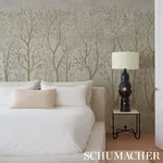 Schumacher BRINDILLE GOLDEN ACCENTED PANEL SET - PEACOCK Wallpaper | Buy Online Schumacher BRINDILLE GOLDEN ACCENTED PANEL SET wallpaper, color PEACOCK, SKU 5010922